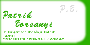 patrik borsanyi business card