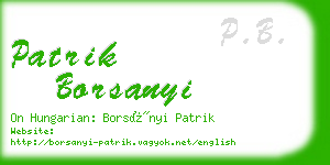 patrik borsanyi business card